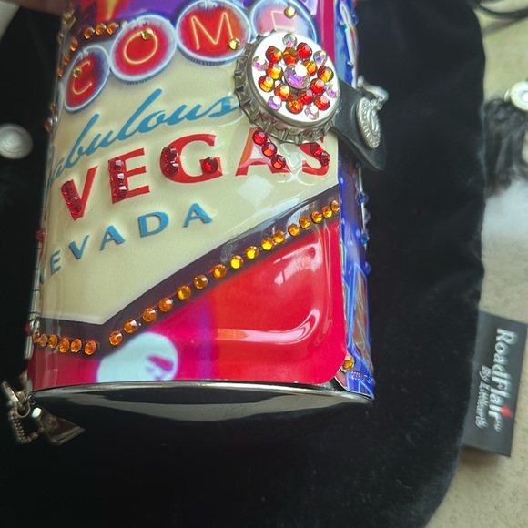 NWOT Rare Vintage Las Vegas License Plate Clutch with Swarovski Rhinestones - Picture 4 of 16